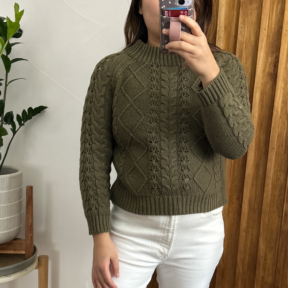 J crew Mockneck Cable-Knit Sweater.‎ Size S - Picture 2 of 9